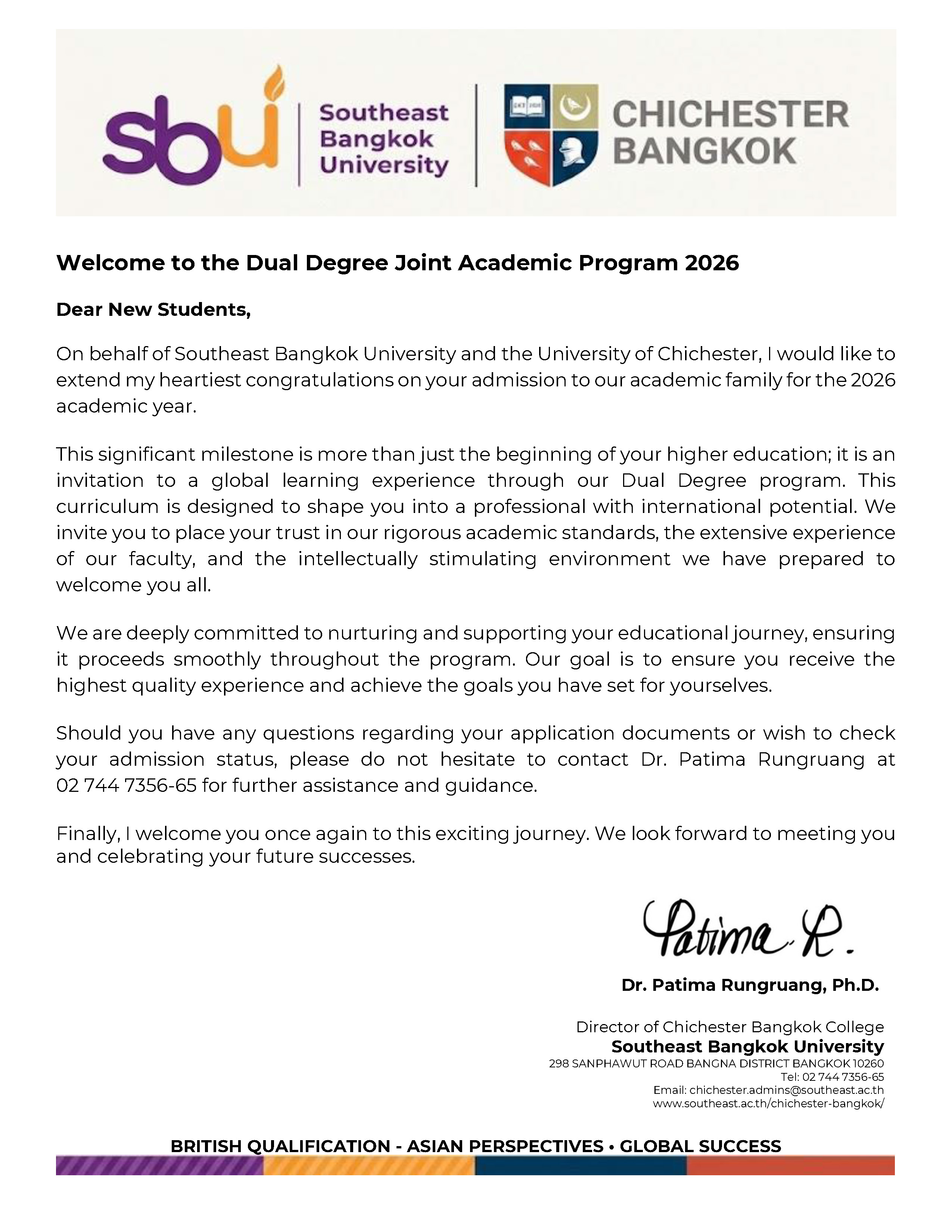 Welcome Message